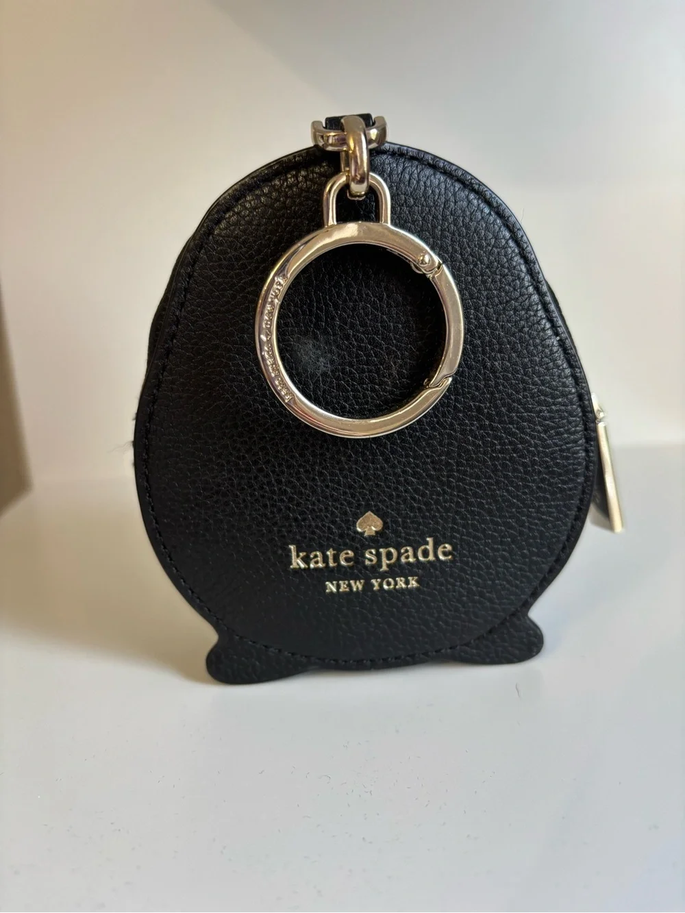 kate spade Black White Penguin Coin Purse Keychain